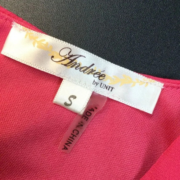 Andree by Unit Womens Pink Floral Embroidered Flutter Sleeve Shift Dress Small - Picture 5 of 11